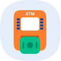 Icono retira dinero sin comision con Tarjeta amiga